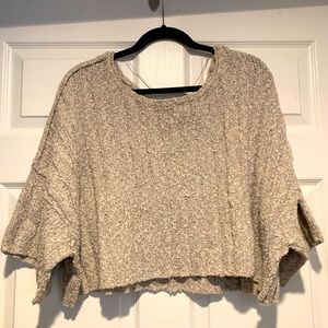 NWOT Free People Cropped Short Sleeve Sweater